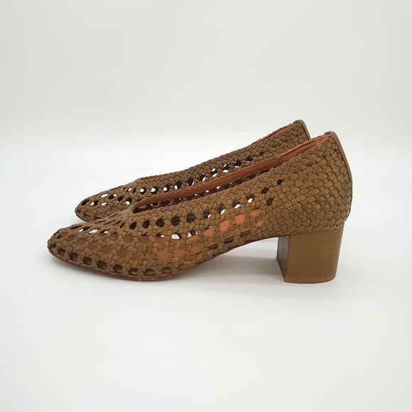 SEZANE Woven Leather Laura Heels 37 - Picture 4 of 16